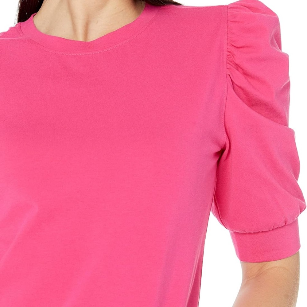 The Drop Women's Mariko Puff-Sleeve Crew-Neck Stretch Jersey T-Shirt